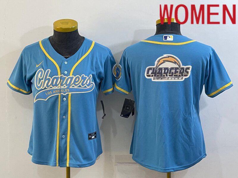 Women Los Angeles Chargers Blank Light Blue 2022 Nike Co branded NFL Jersey->washington redskins->NFL Jersey